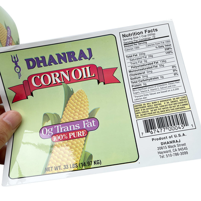 ビニールのステッカーの食糧びん包装ロール付着力のカスタマイズされたプリンター ラベルを印刷するCMYK