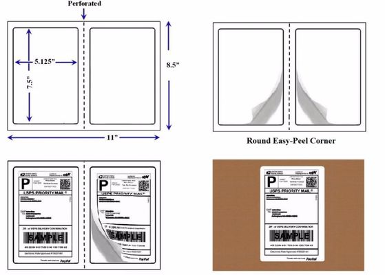 白8.5 x 11cm Woodfreeの空白のステッカー シート、明白なステッカー シート